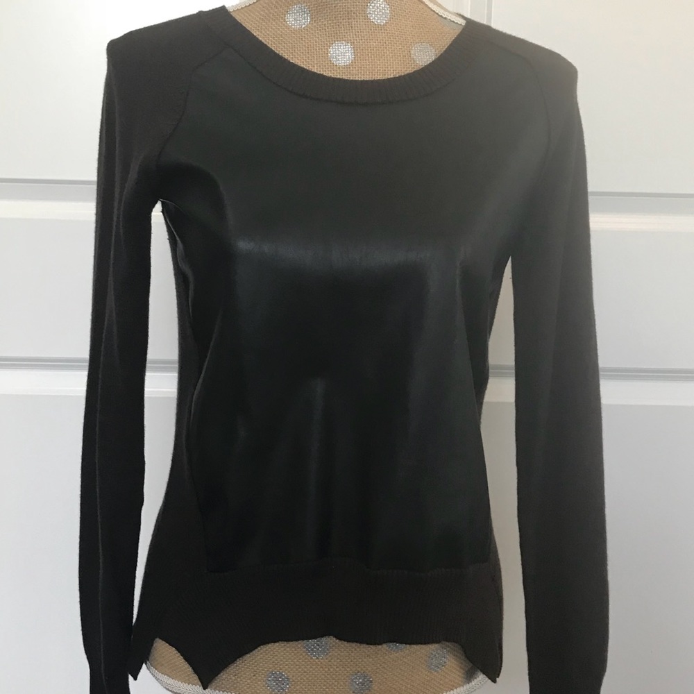 Bailey 44 Leather & Knit Top